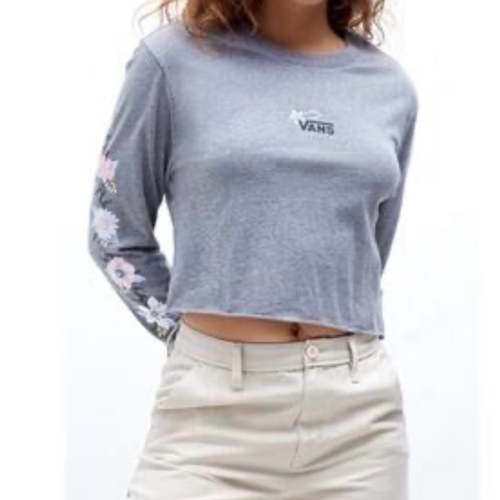 Grey Vans long sleeve crop top - Picture 2 of 2